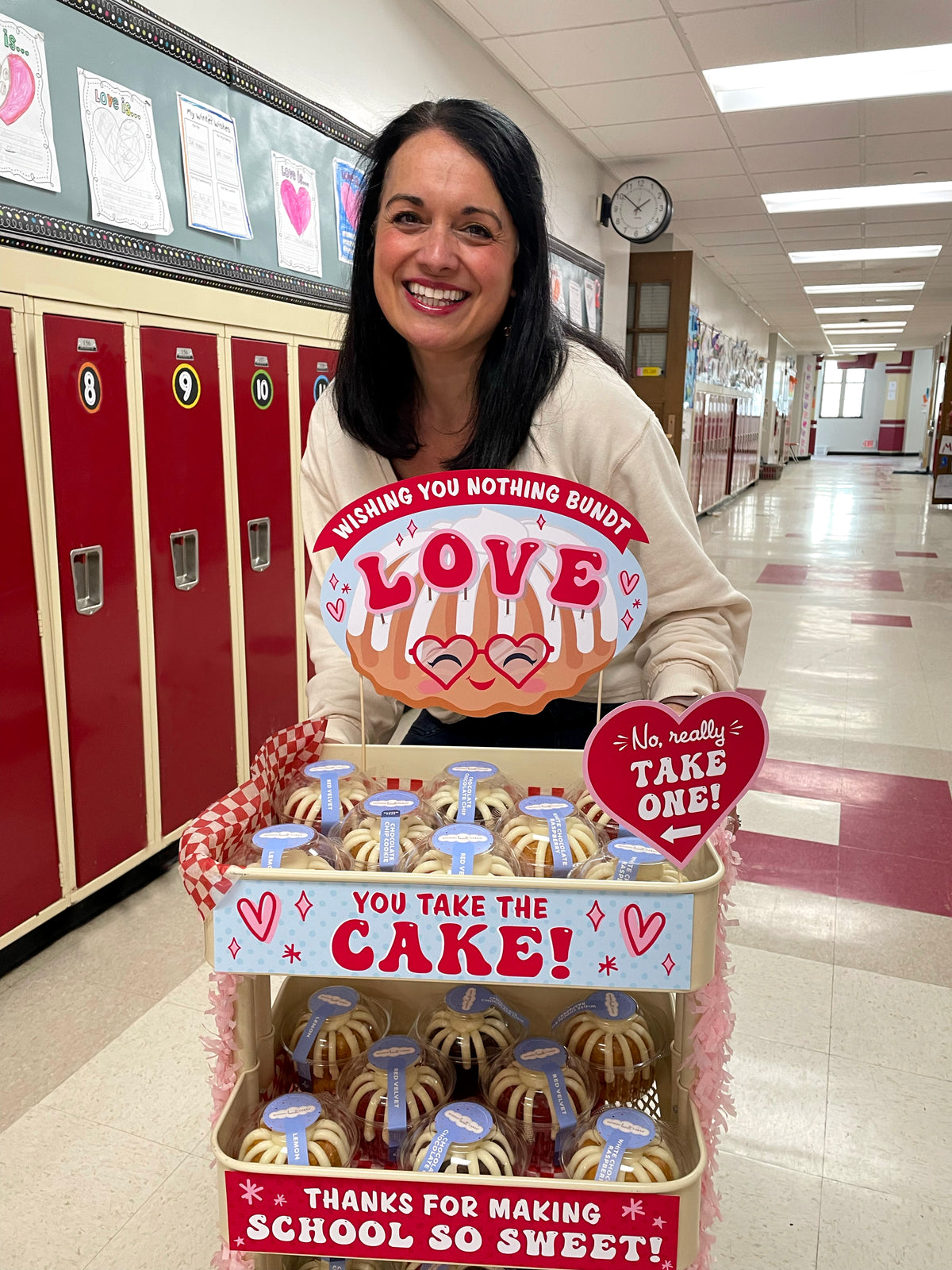 Teacher Appreciation Valentine's Day Treat Cart