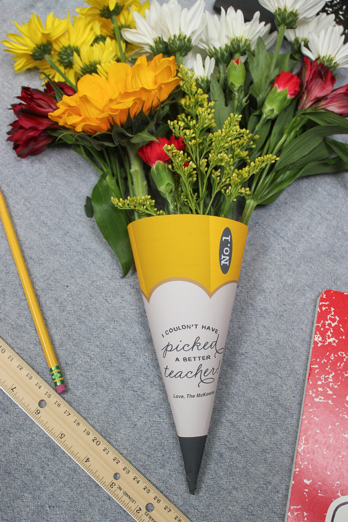 Pencil Flower Bouquet Cone