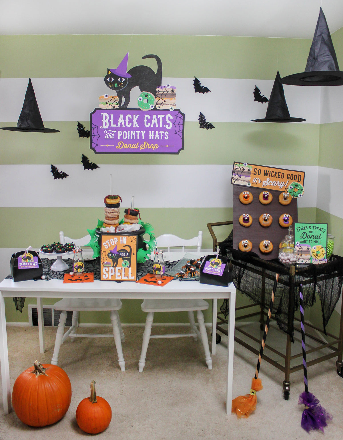 Black Cats and Pointy Hats Halloween Donut Shop Party