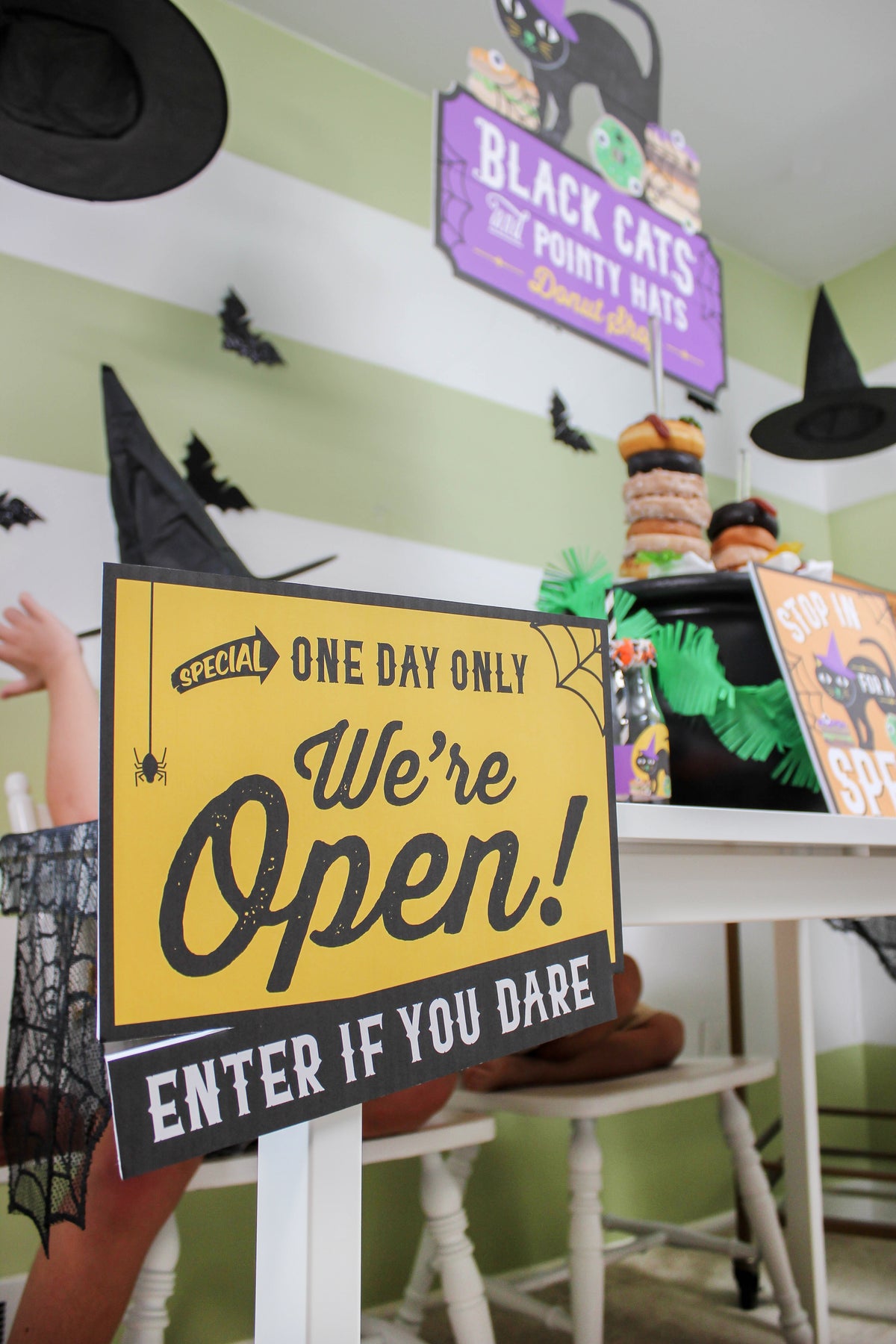 Black Cats and Pointy Hats Halloween Donut Shop Party