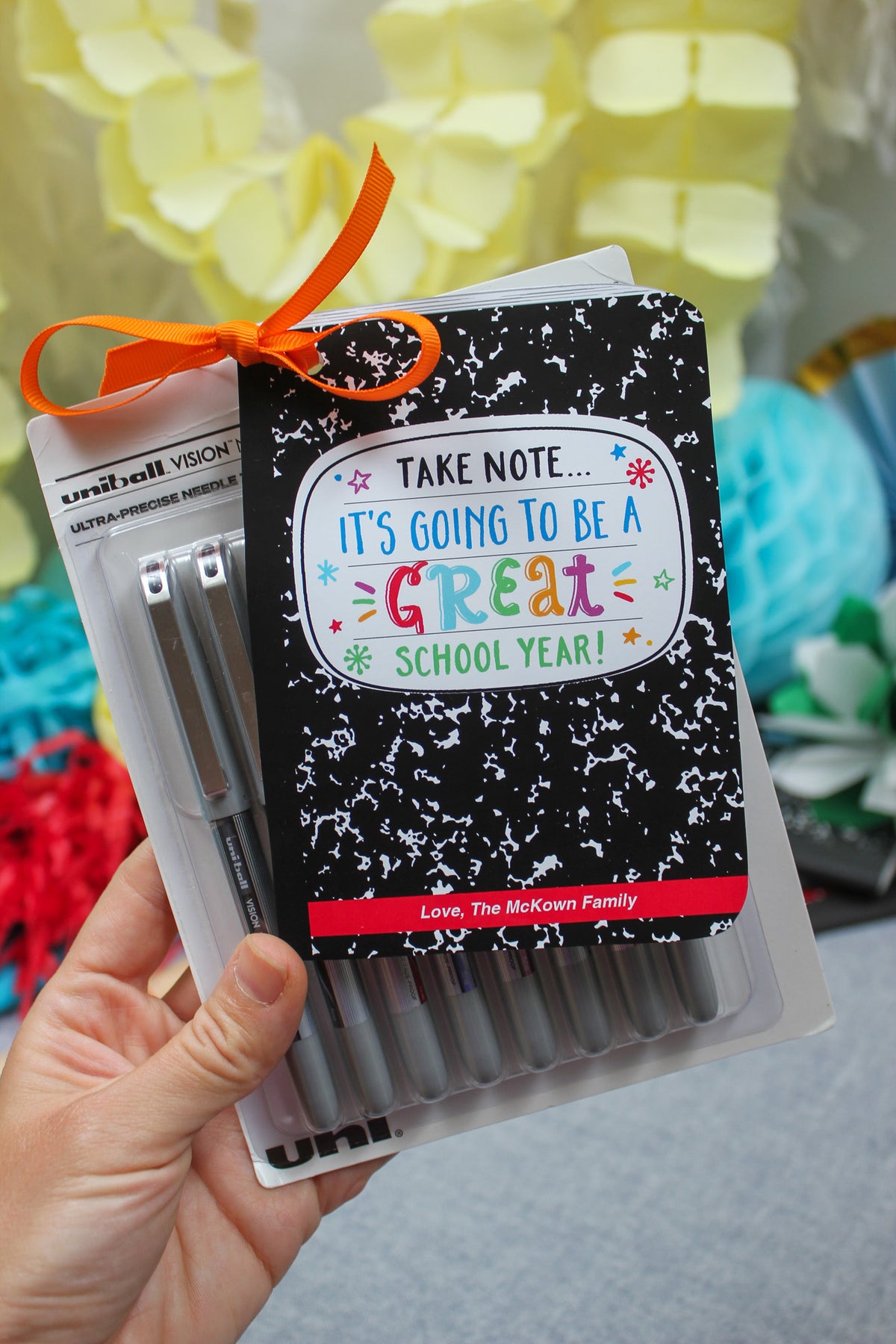 Back to School Notebook Gift Tag