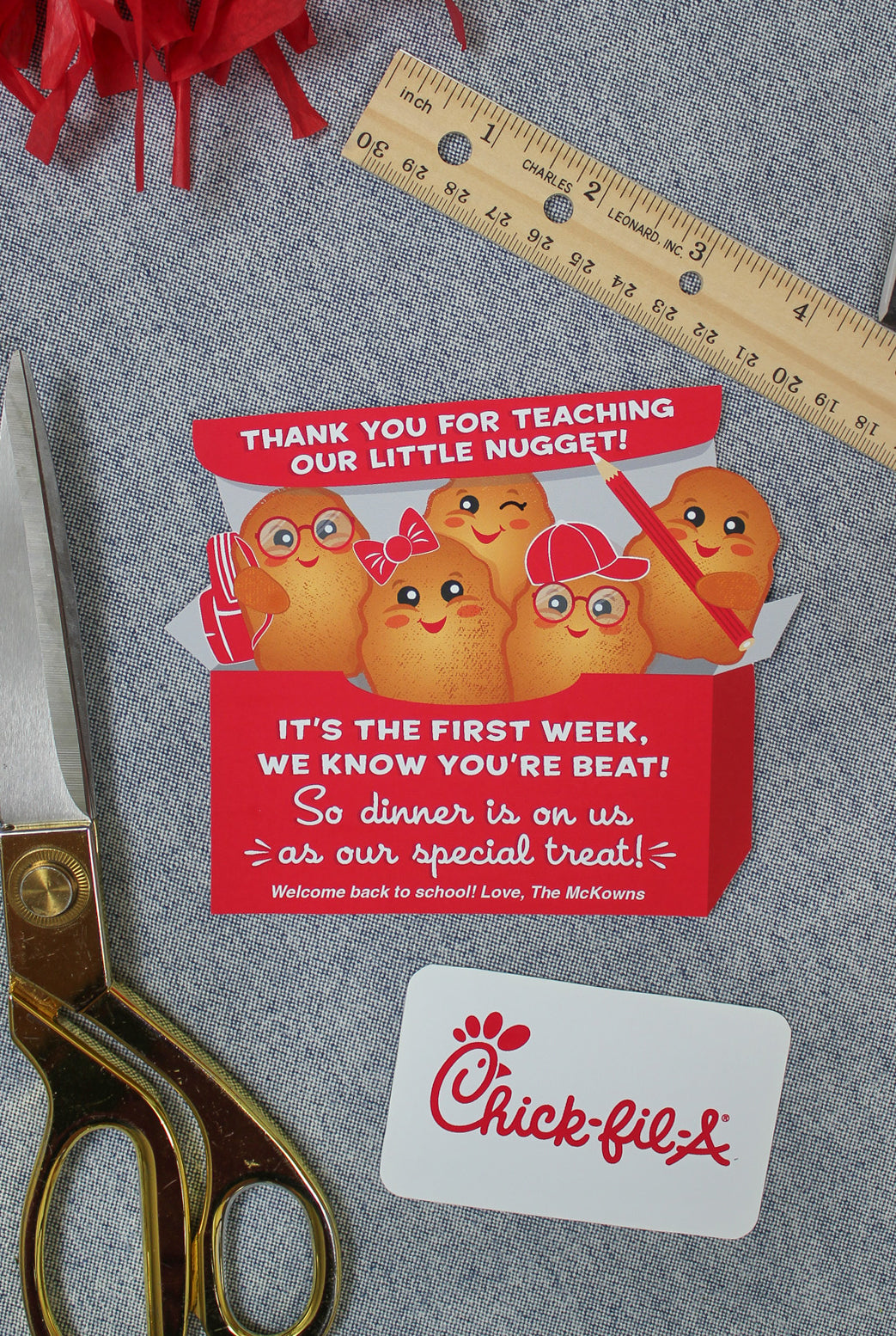 Back to School Chicken Nugget Gift Card Holder