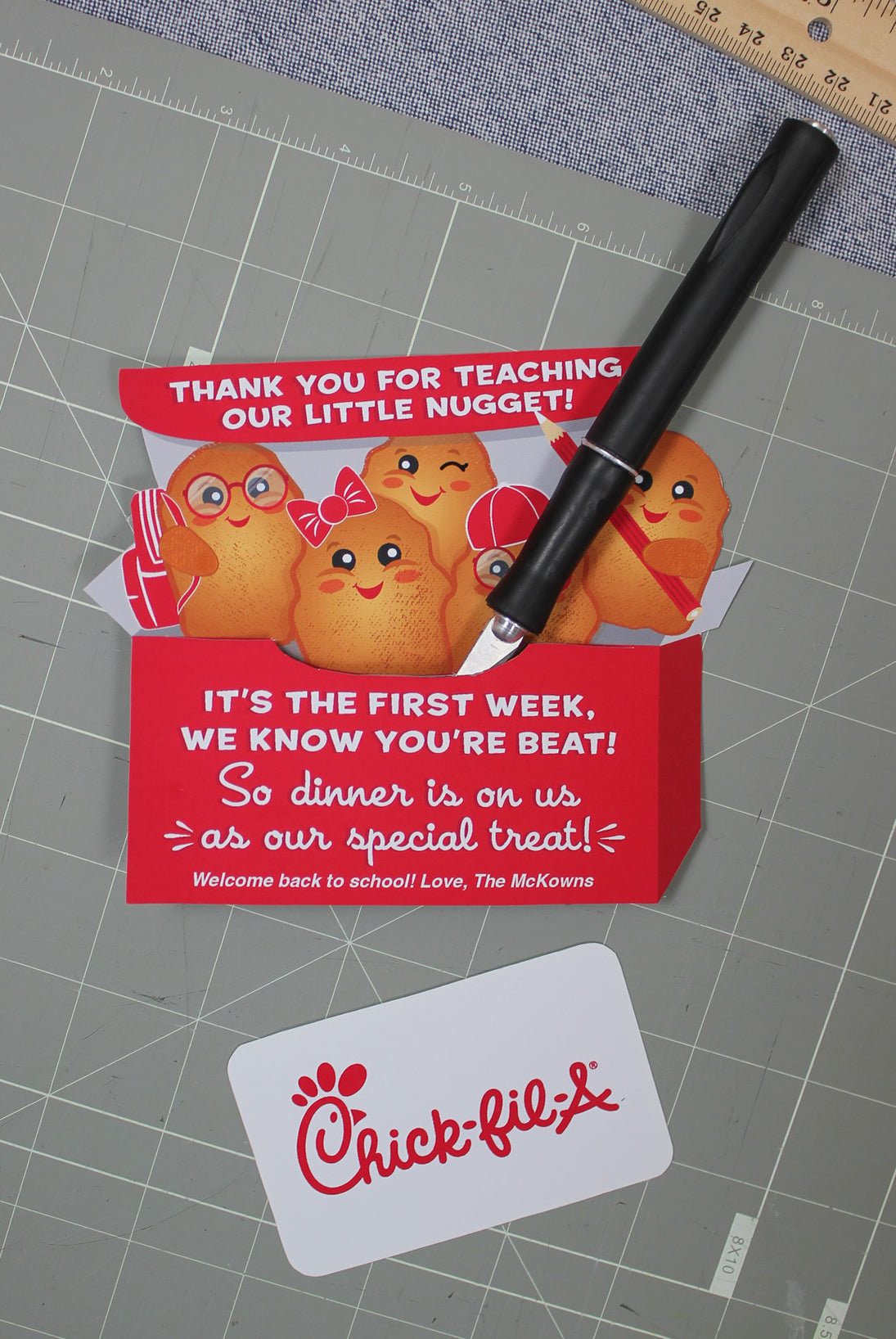 Back to School Chicken Nugget Gift Card Holder