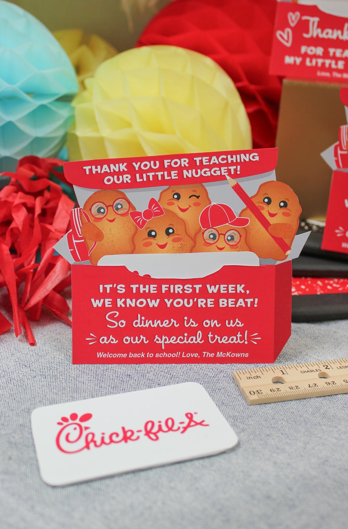 Back to School Chicken Nugget Gift Card Holder