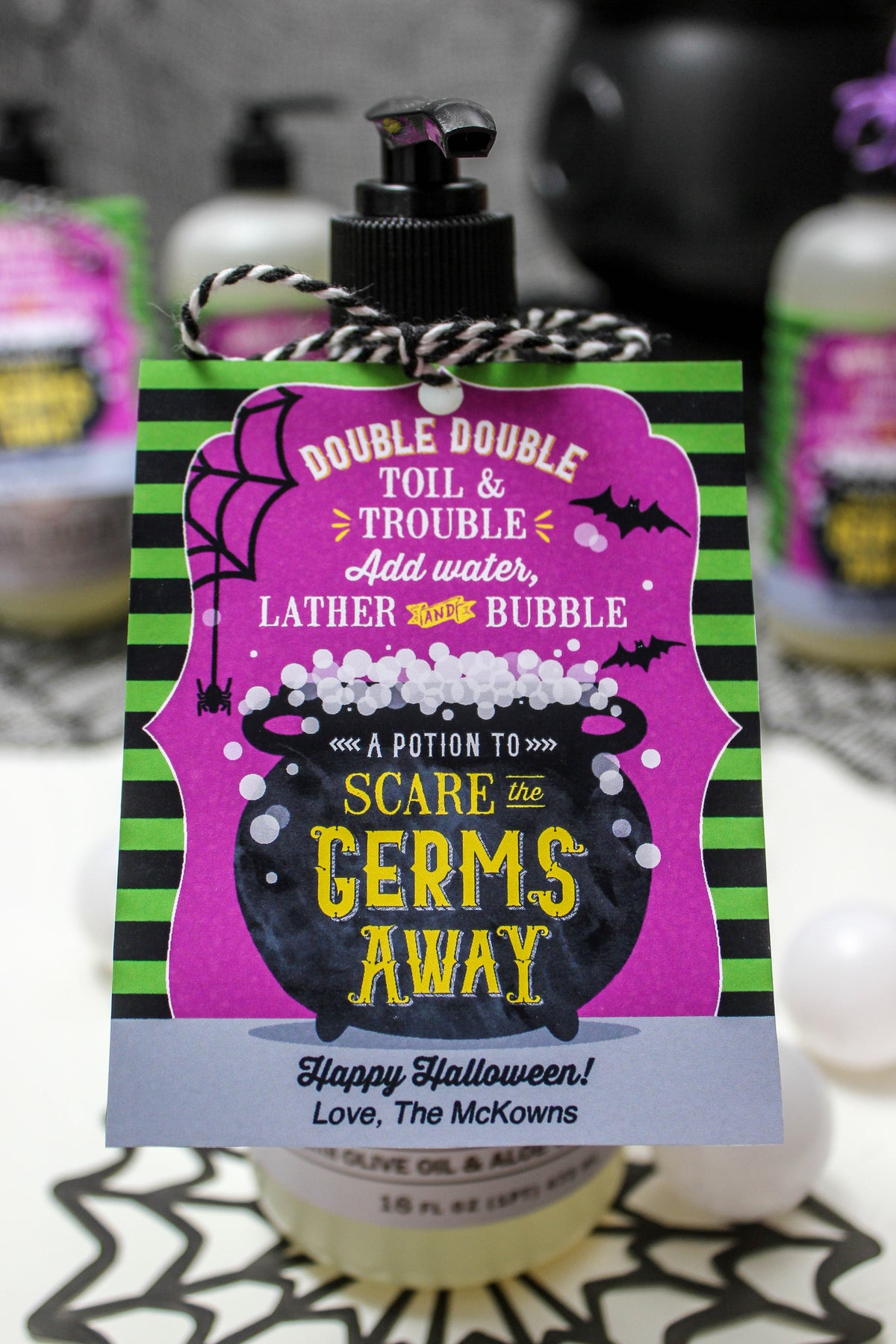 “Scare the Germs Away” Halloween Soap Gift