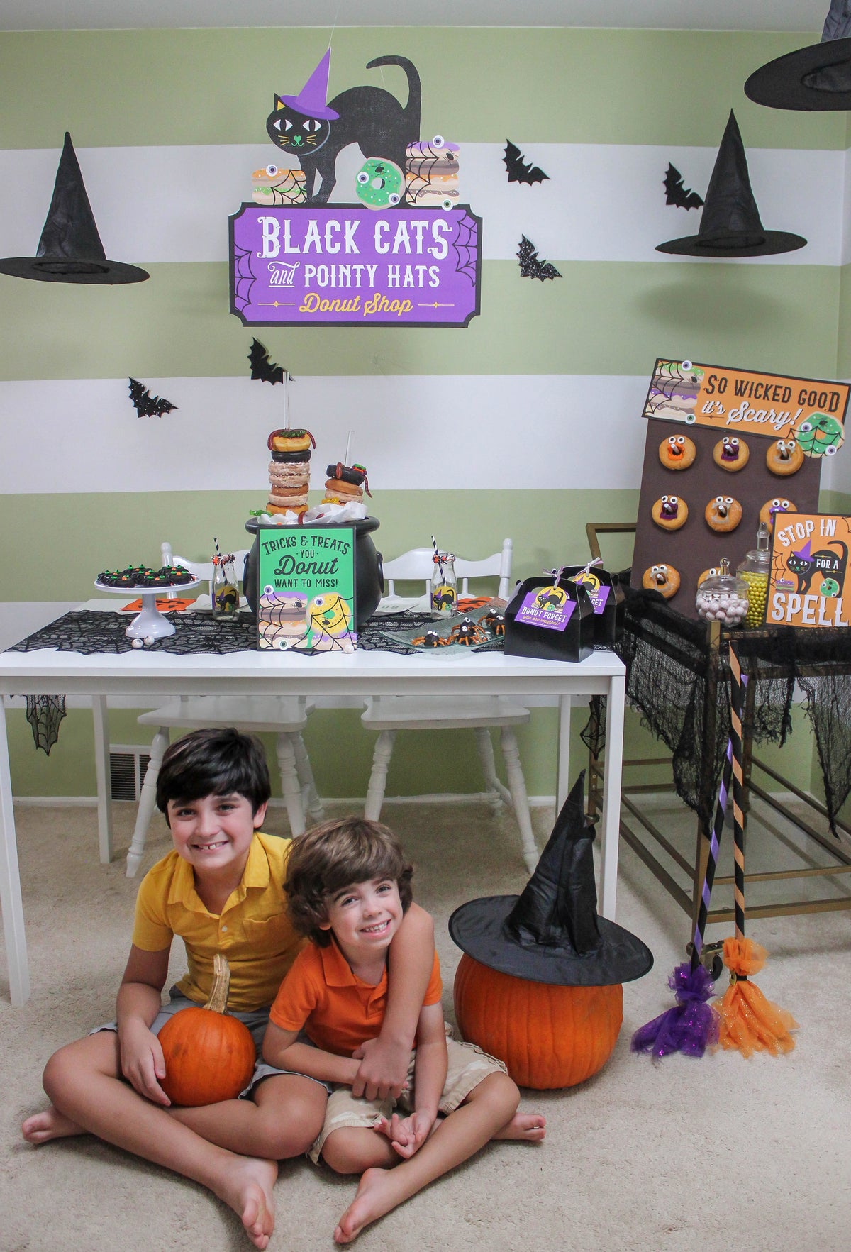 Black Cats and Pointy Hats Halloween Donut Shop Party