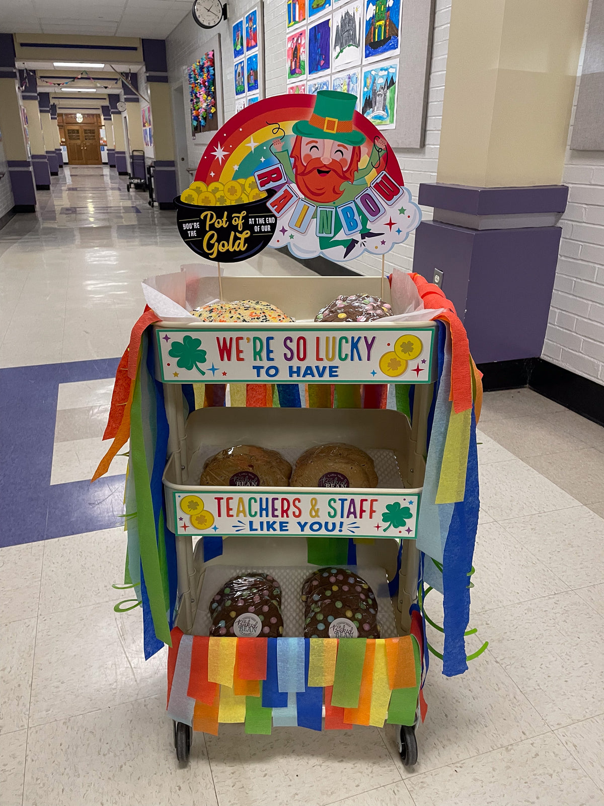 Teacher Appreciation St. Patrick's Day Snack Cart