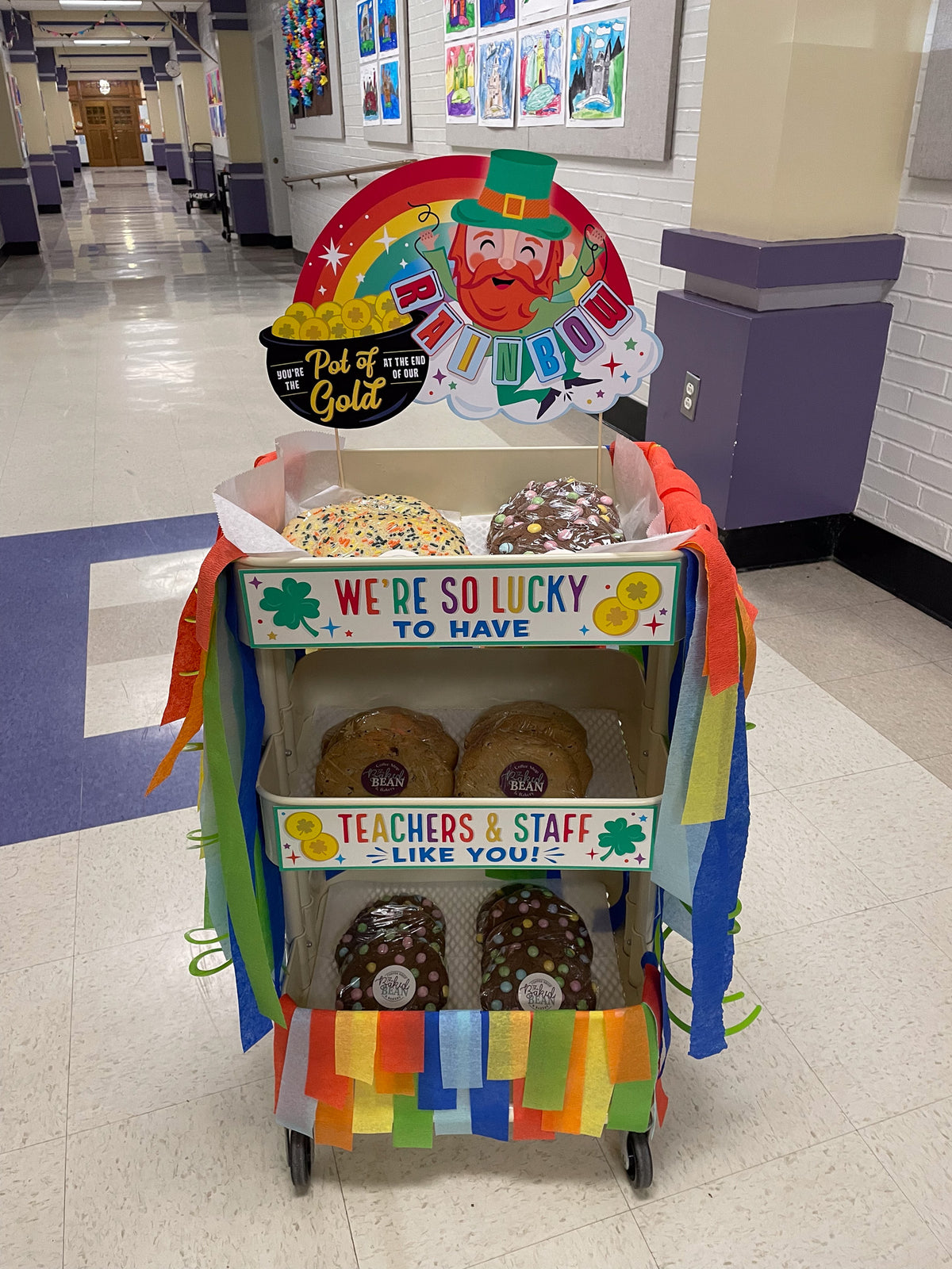 Teacher Appreciation St. Patrick's Day Snack Cart
