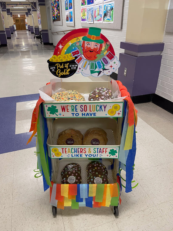 Teacher Appreciation St. Patrick's Day Snack Cart