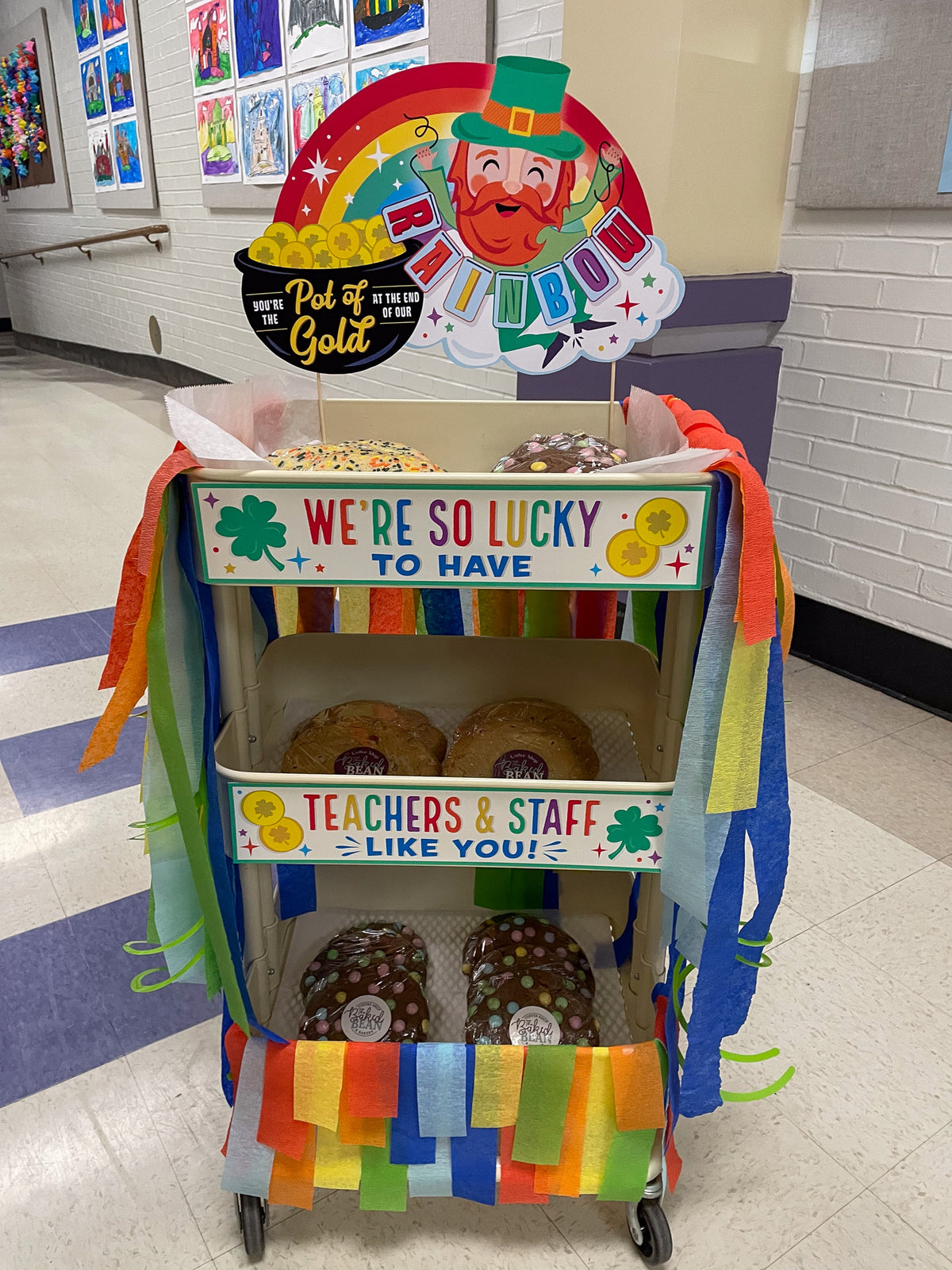 Teacher Appreciation St. Patrick's Day Snack Cart