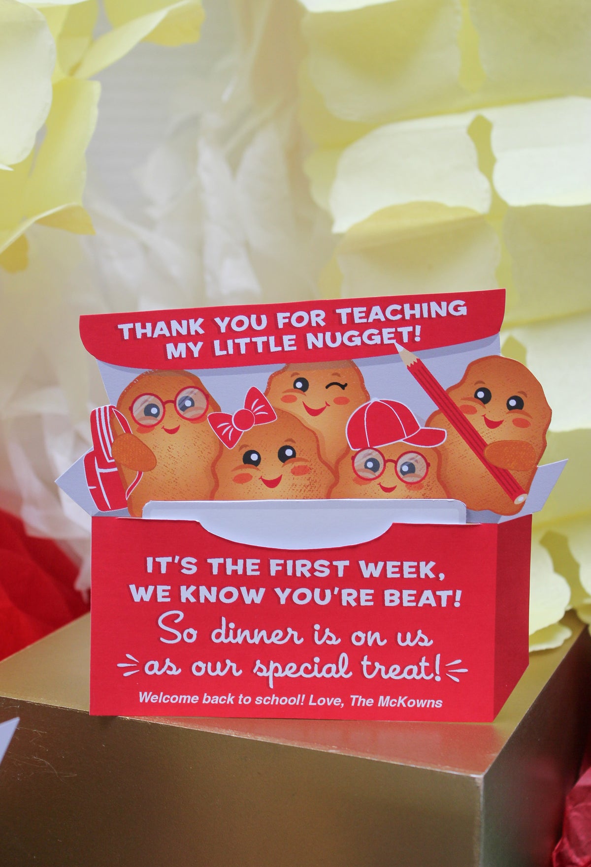 Back to School Chicken Nugget Gift Card Holder
