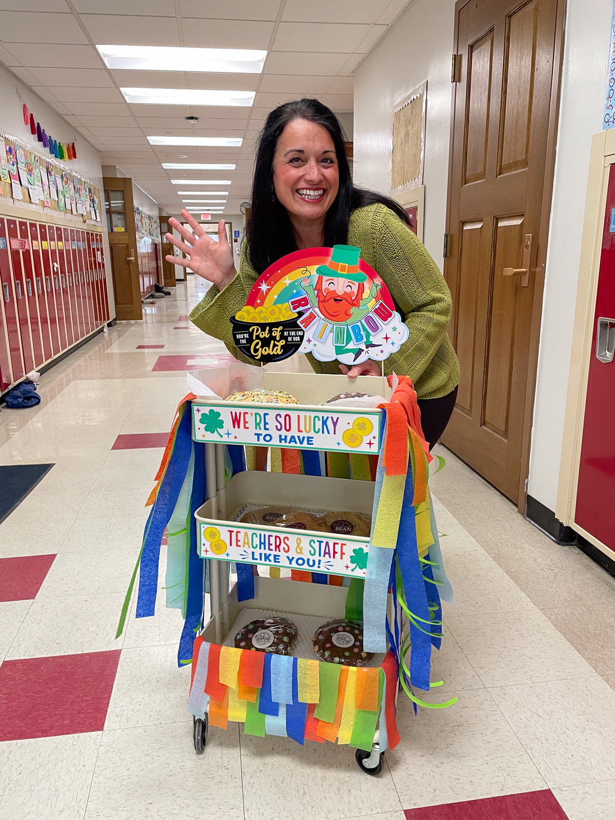 Teacher Appreciation St. Patrick's Day Snack Cart
