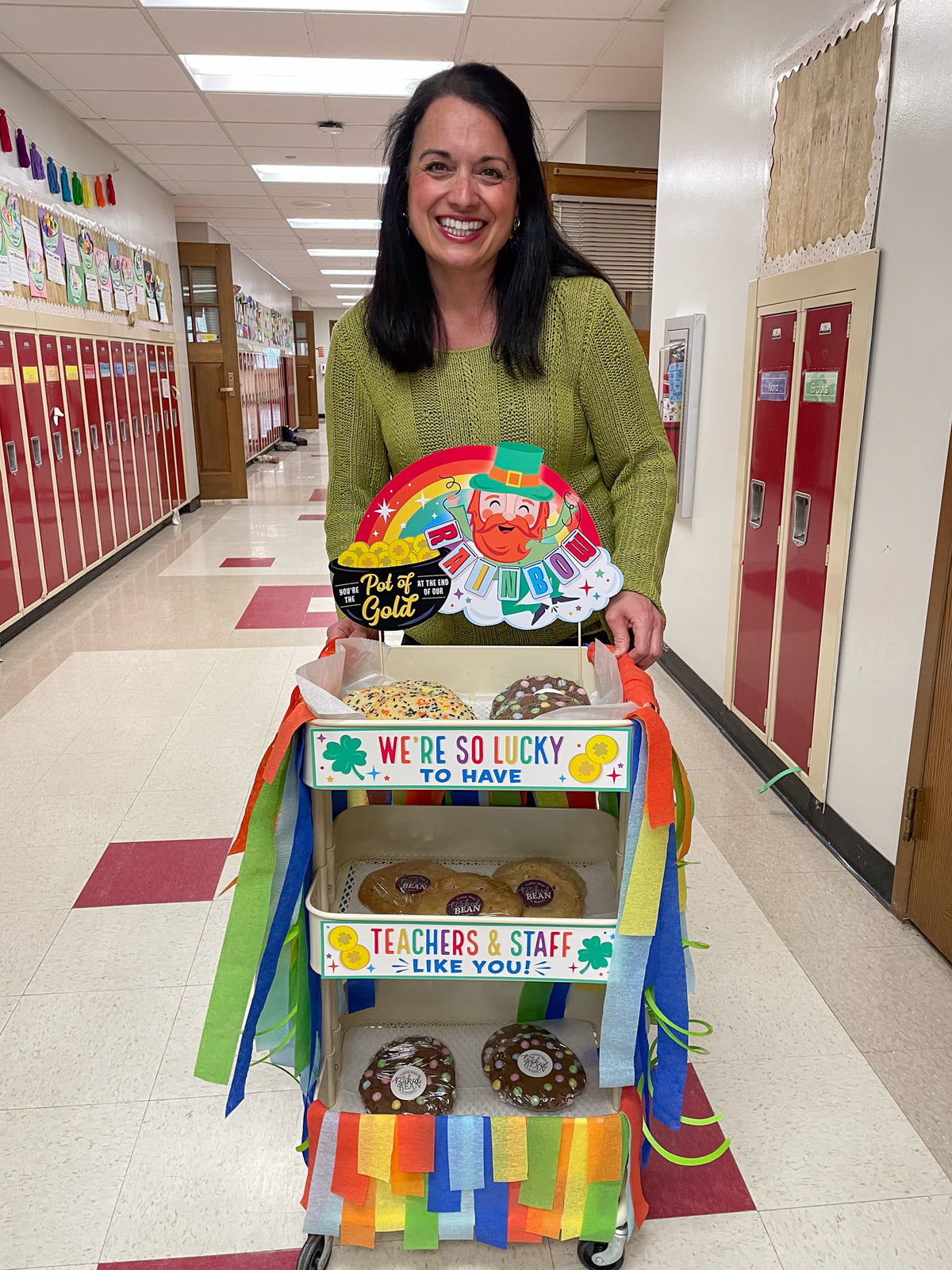 Teacher Appreciation St. Patrick's Day Snack Cart