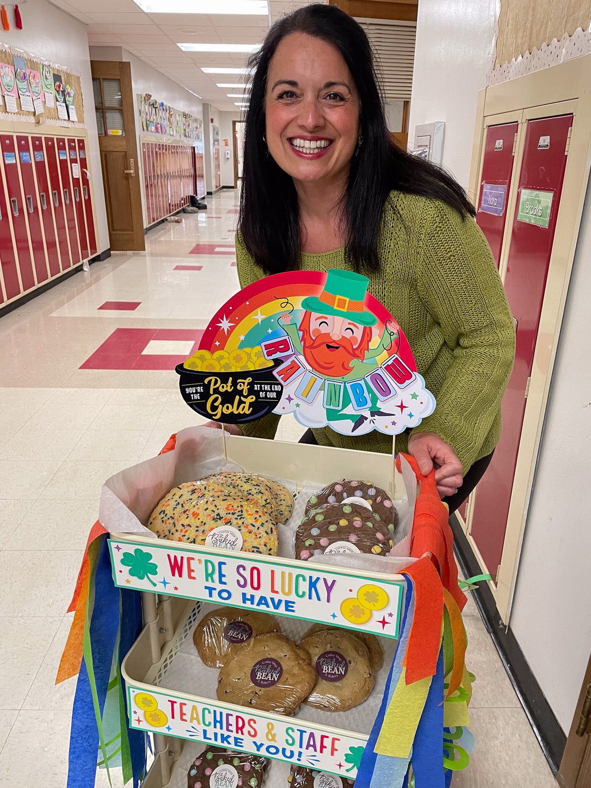 Teacher Appreciation St. Patrick's Day Snack Cart