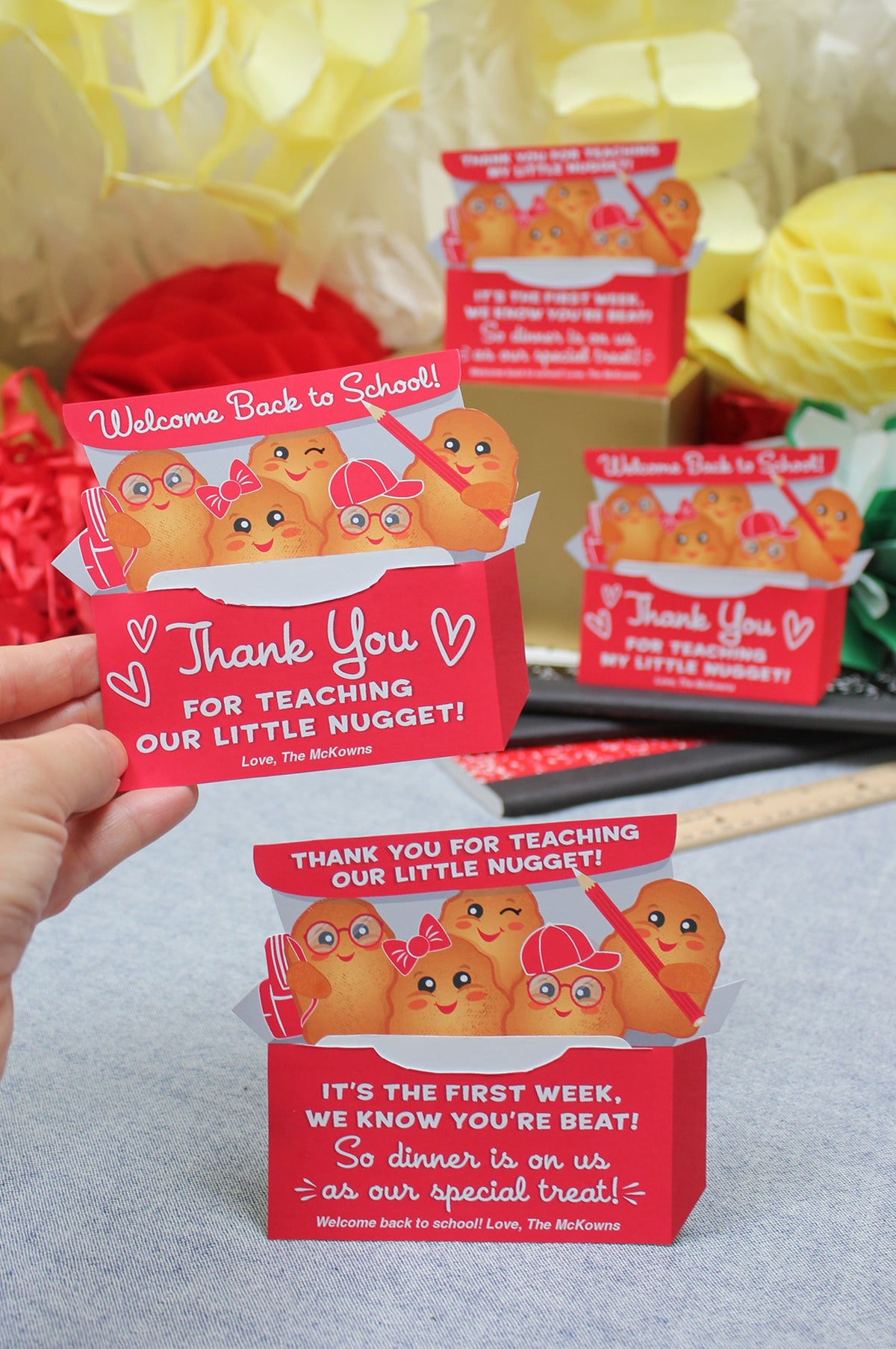 Back to School Chicken Nugget Gift Card Holder