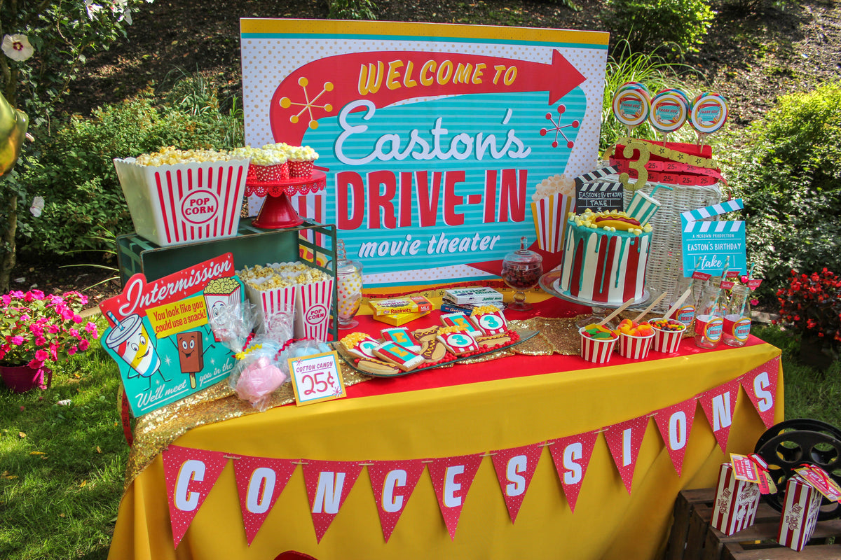 Retro Drive-In Movie Welcome Sign