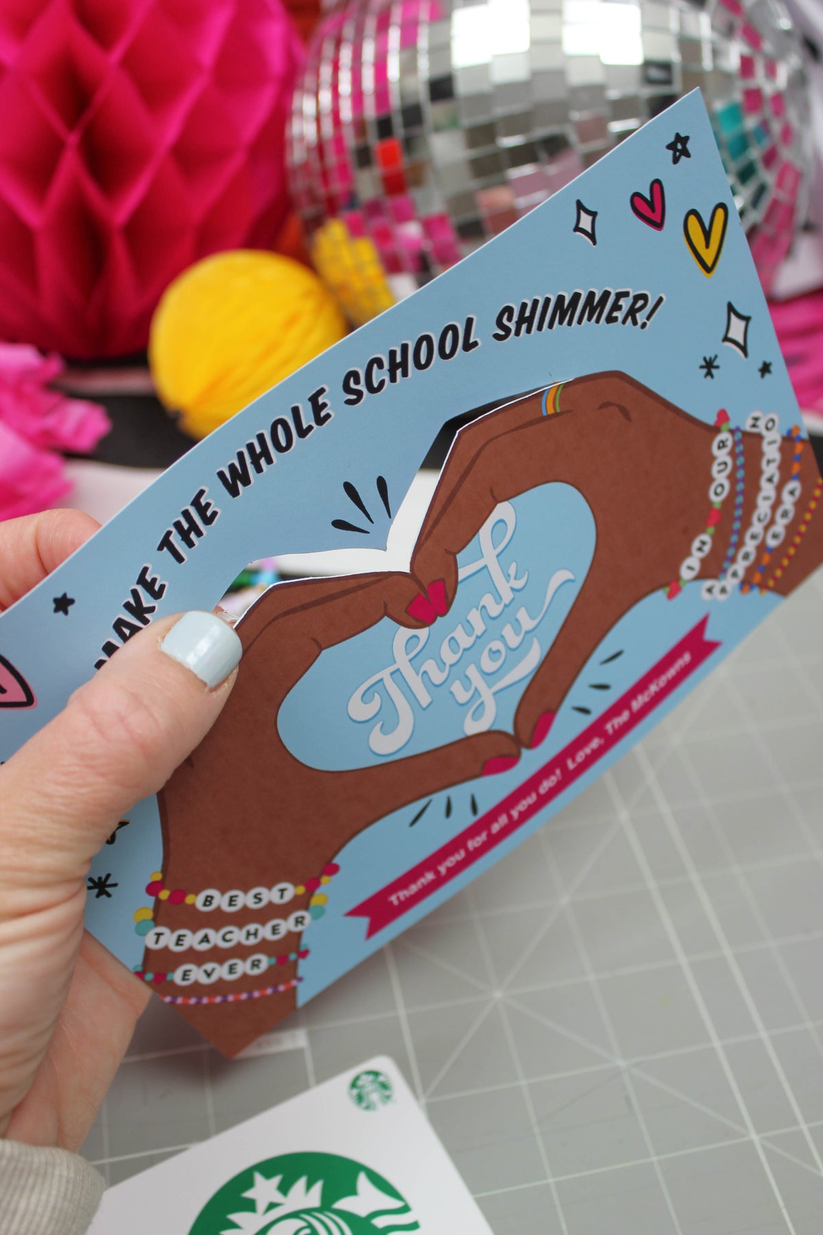 Whole School Shimmer Teacher Gift Card Holder