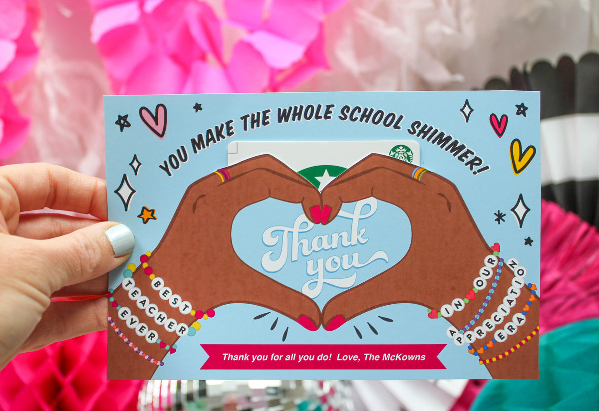 Whole School Shimmer Teacher Gift Card Holder