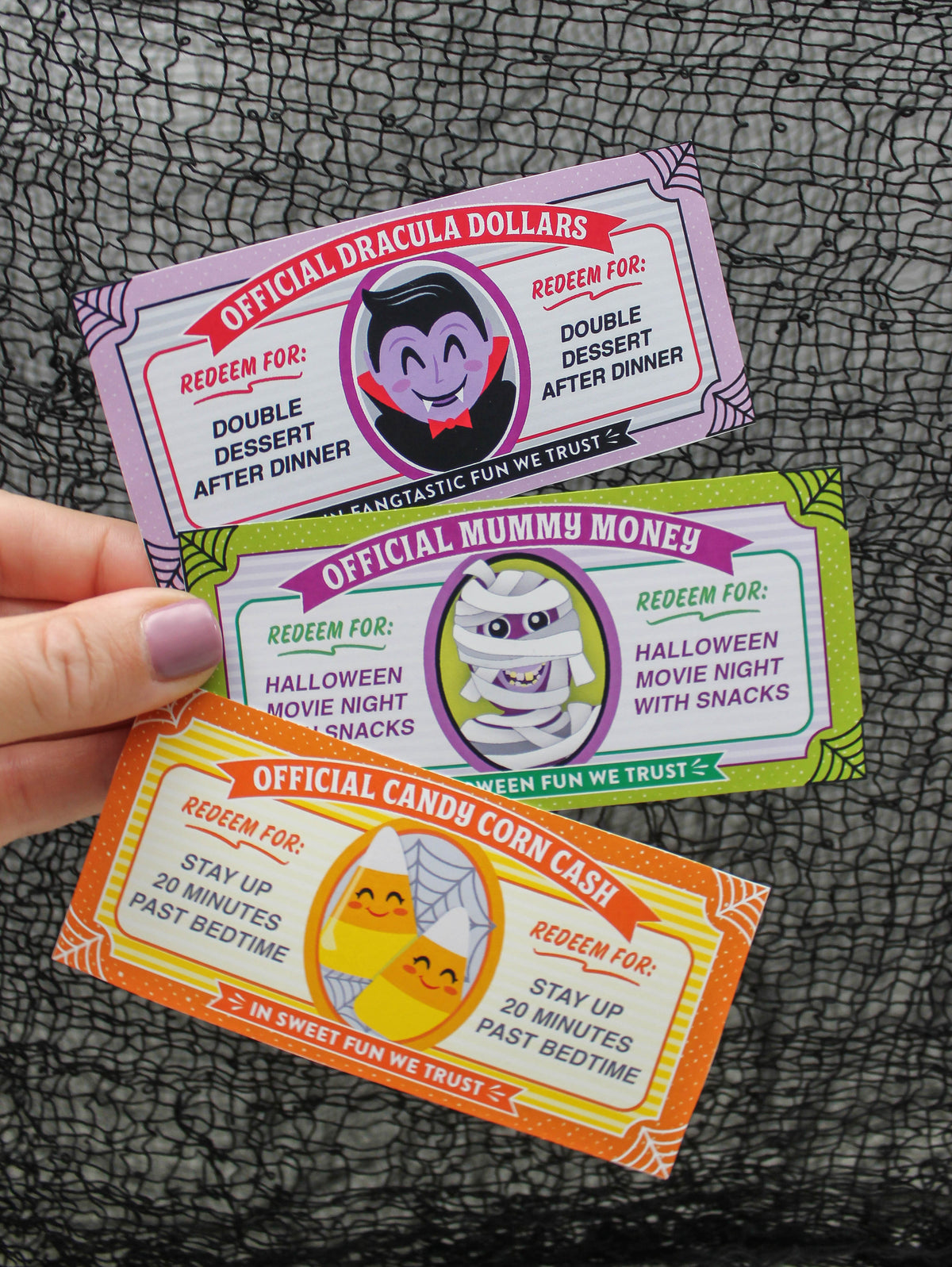 Halloween Play Money Coupons