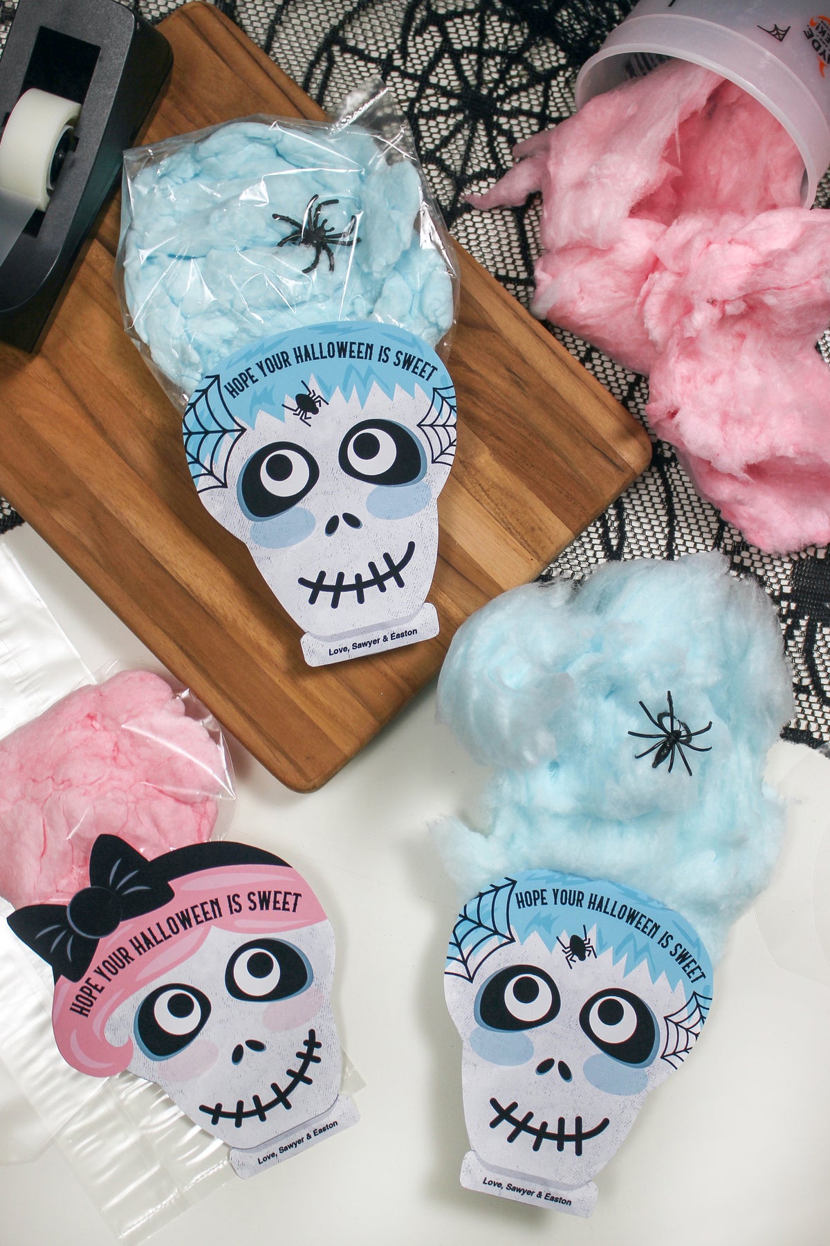 Cotton Candy Skeleton Halloween Treats