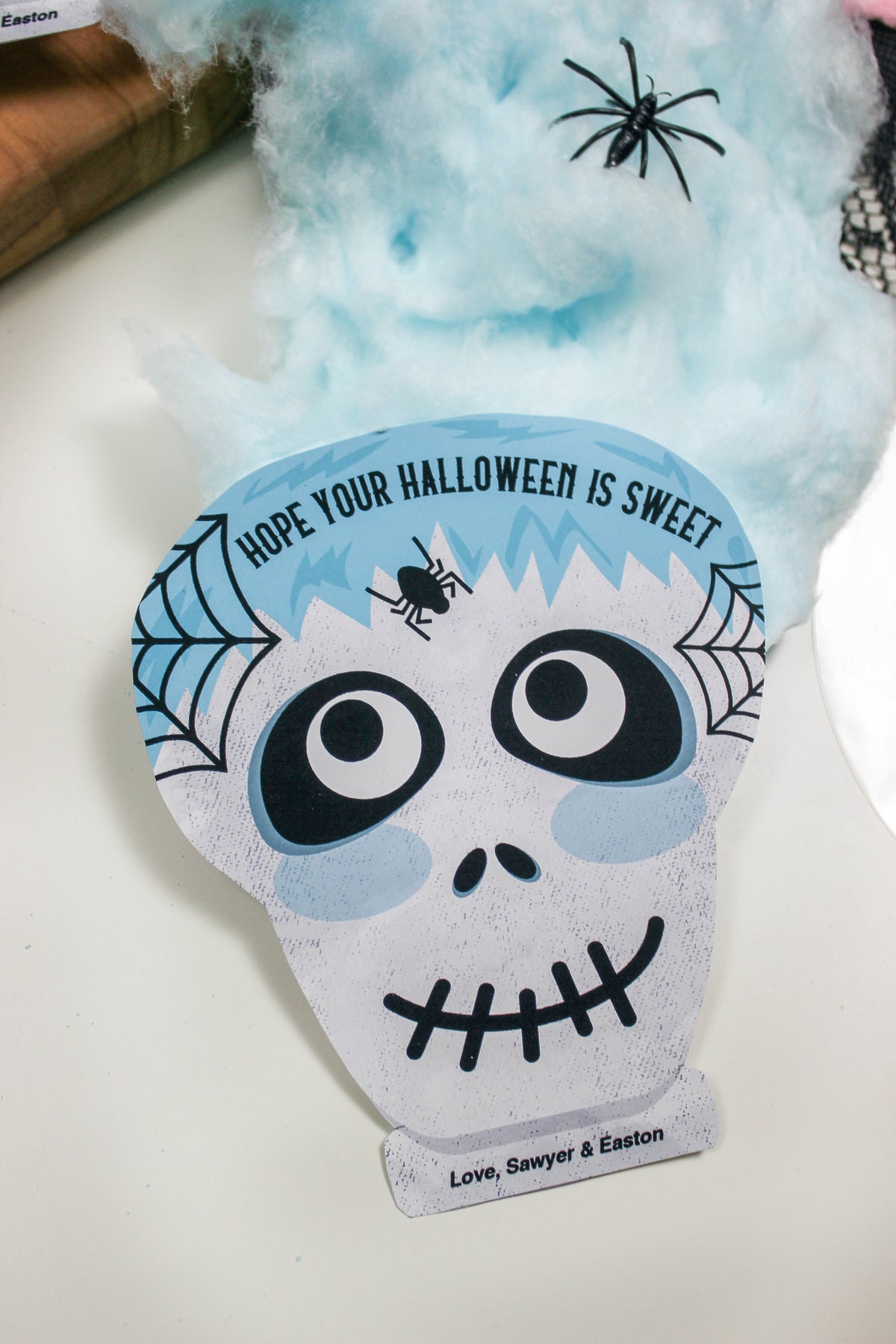 Cotton Candy Skeleton Halloween Treats