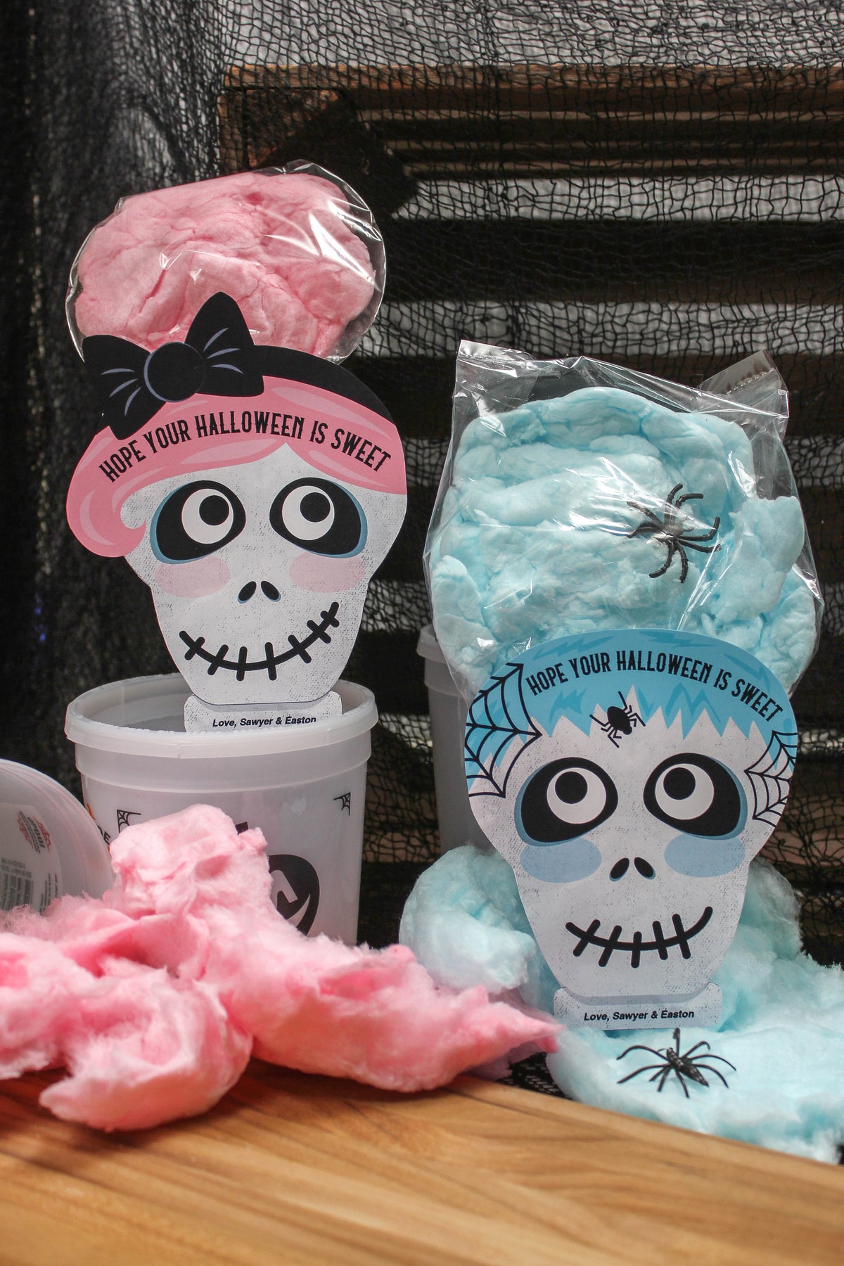 Cotton Candy Skeleton Halloween Treats