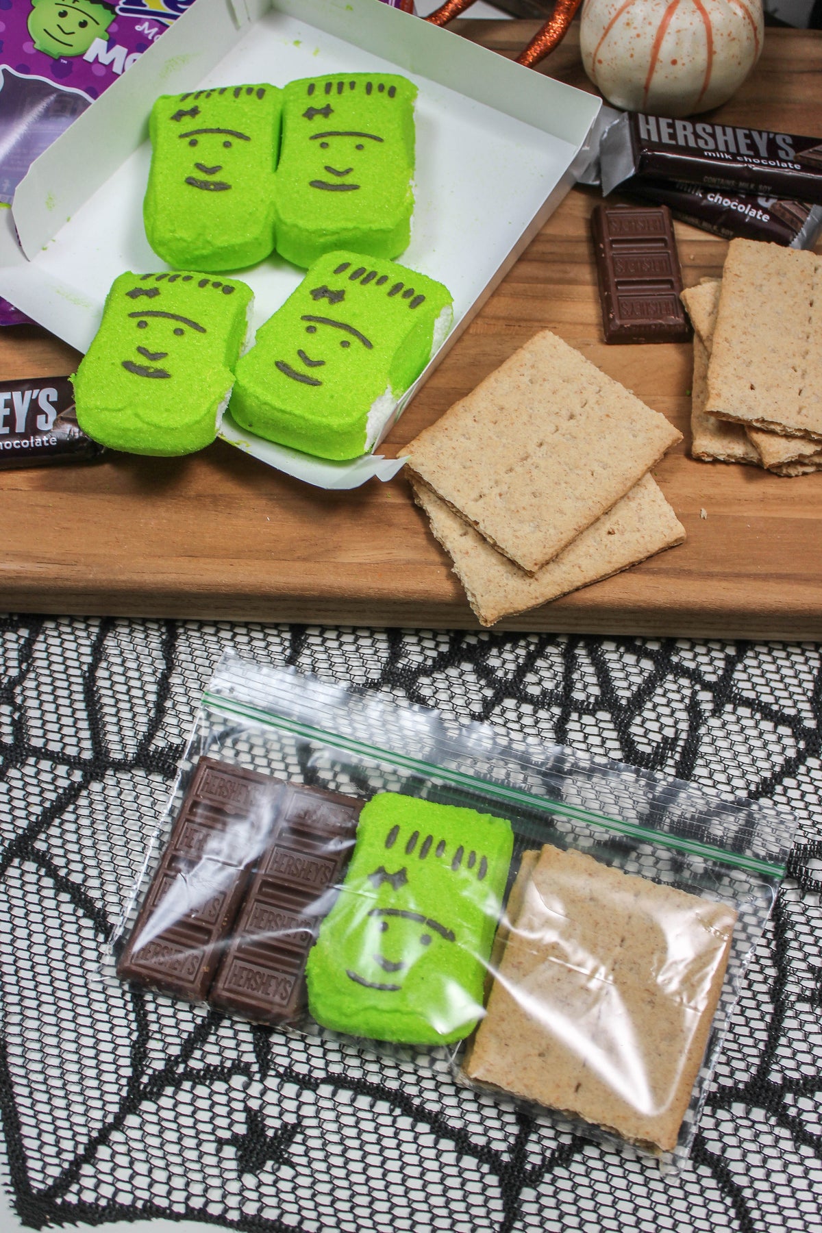 Frankenstein S'mores Halloween Treat Bag Topper