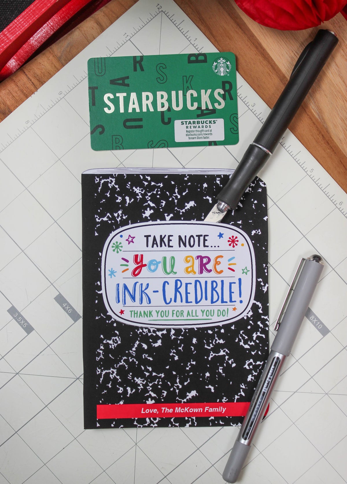 Notebook and Pen Gift Card Holder