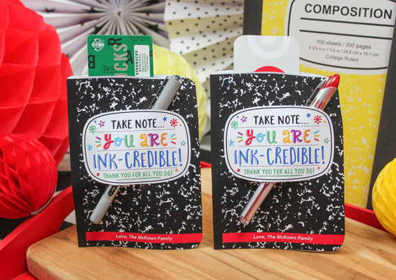 Notebook and Pen Gift Card Holder