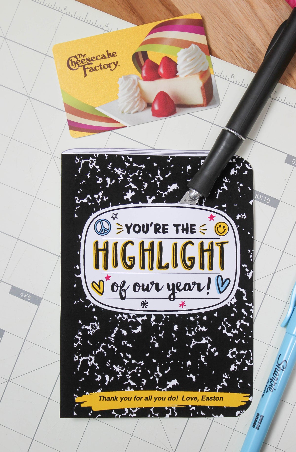 Notebook and Highlighter Gift Card Holder