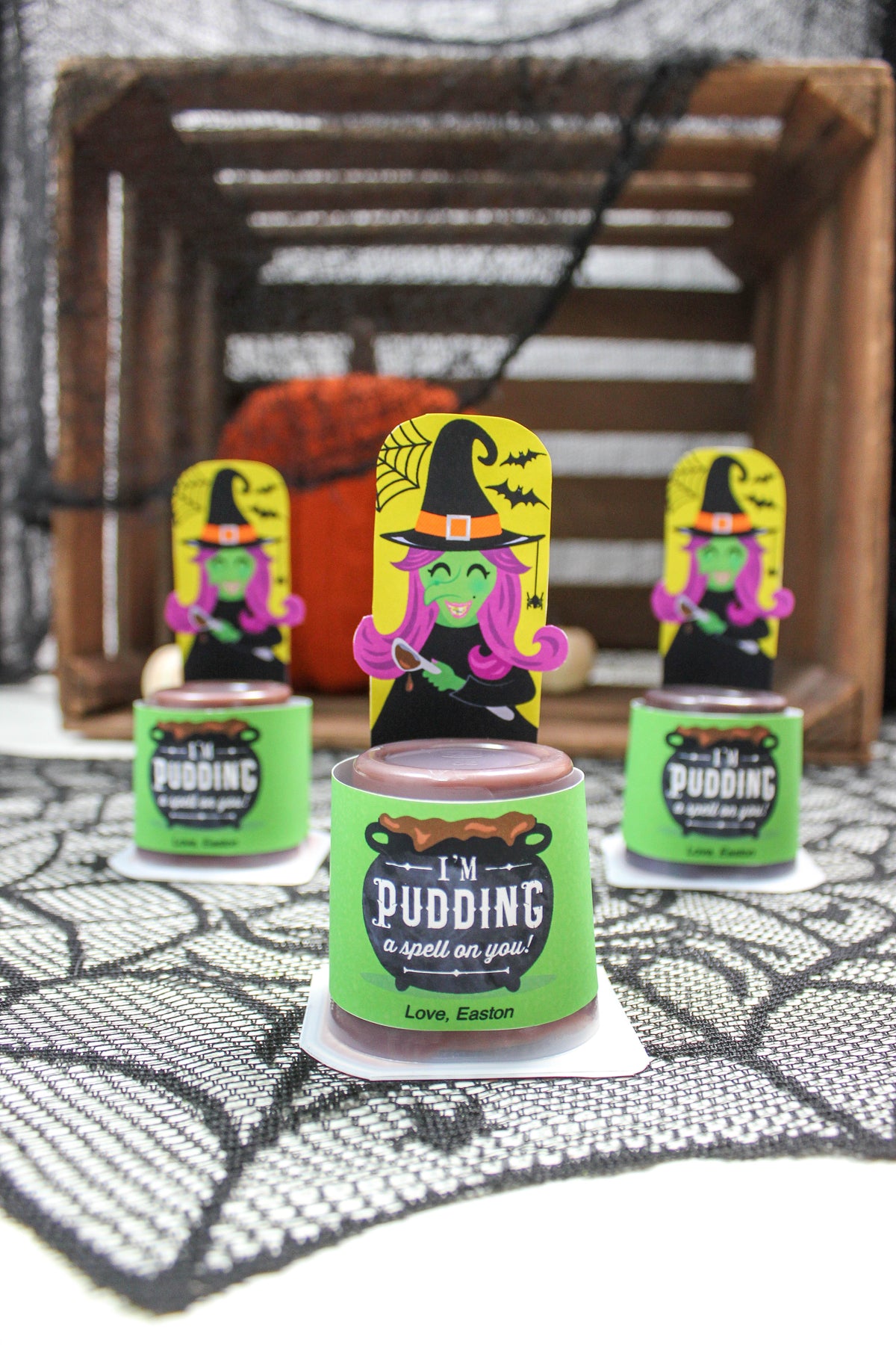 Witch Pudding Cup Halloween Treat