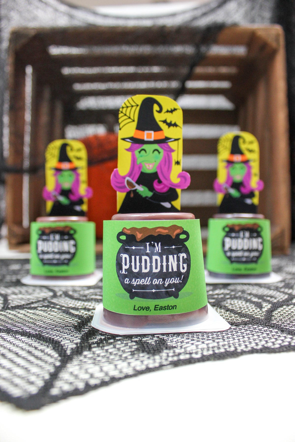 Witch Pudding Cup Halloween Treat