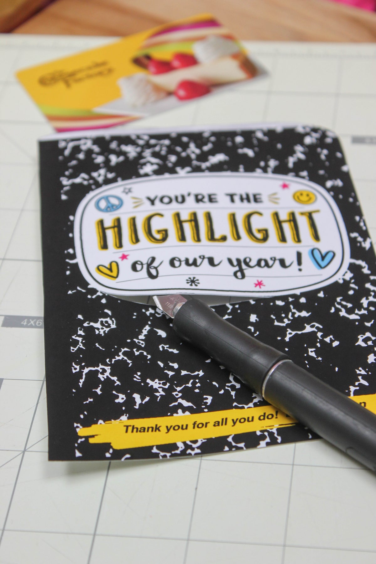 Notebook and Highlighter Gift Card Holder