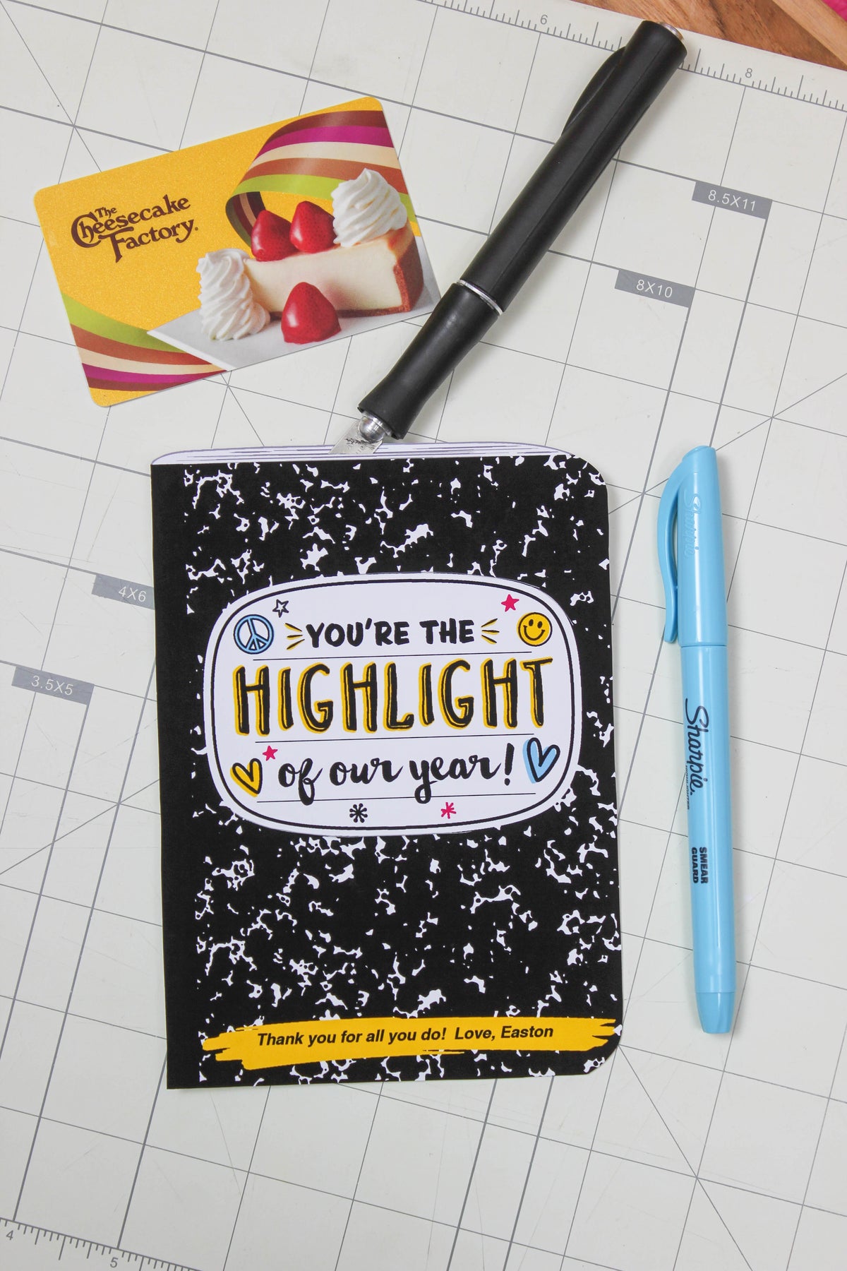 Notebook and Highlighter Gift Card Holder