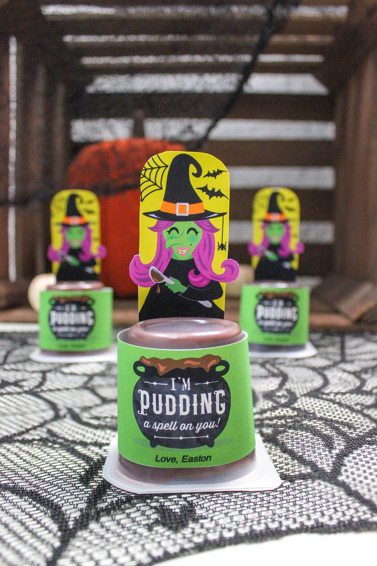 Witch Pudding Cup Halloween Treat