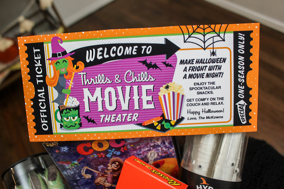 Halloween Movie Gift Basket Tag