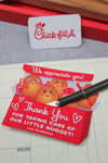 Teacher Appreciation Chicken Nugget Gift Card Holder