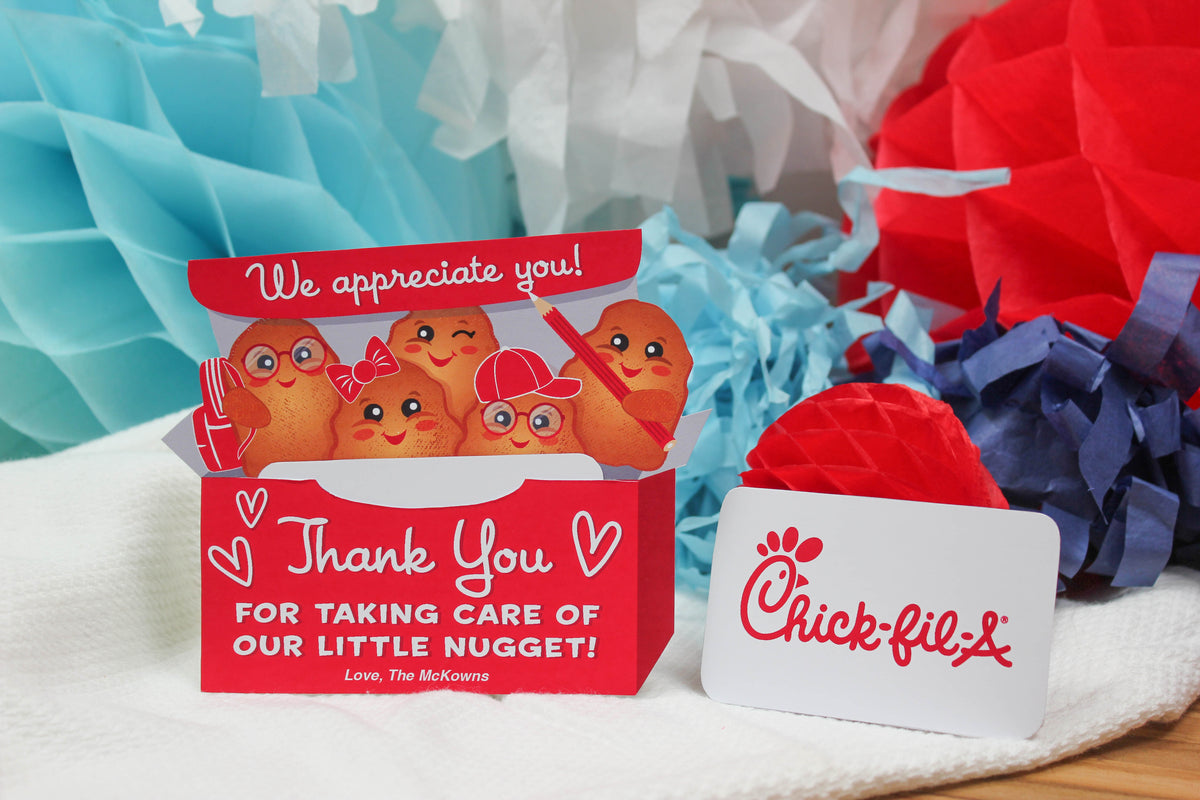 Teacher Appreciation Chicken Nugget Gift Card Holder