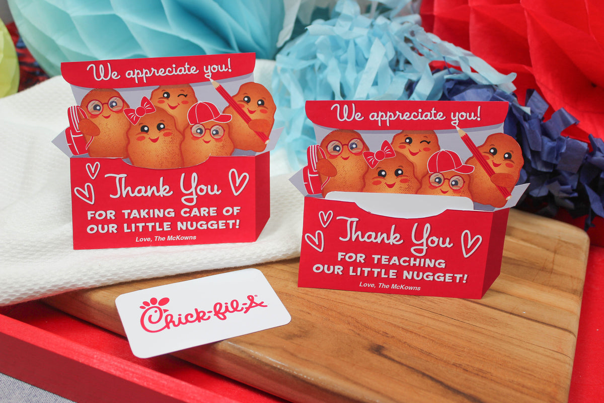 Teacher Appreciation Chicken Nugget Gift Card Holder