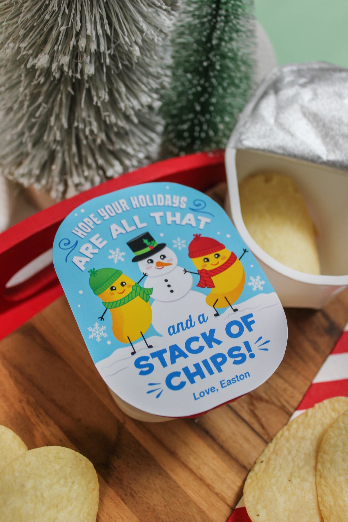 Holiday Pringles Chip Labels