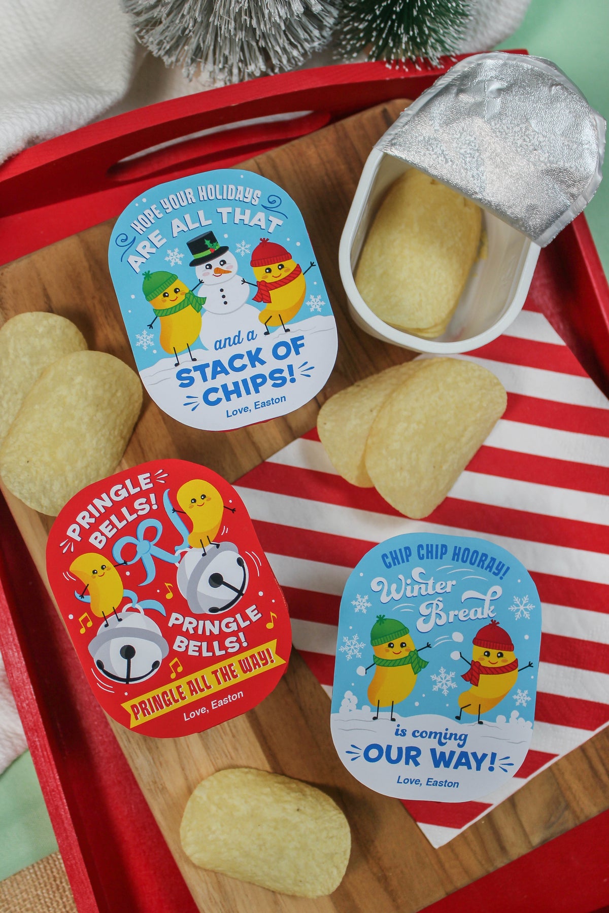 Holiday Pringles Chip Labels