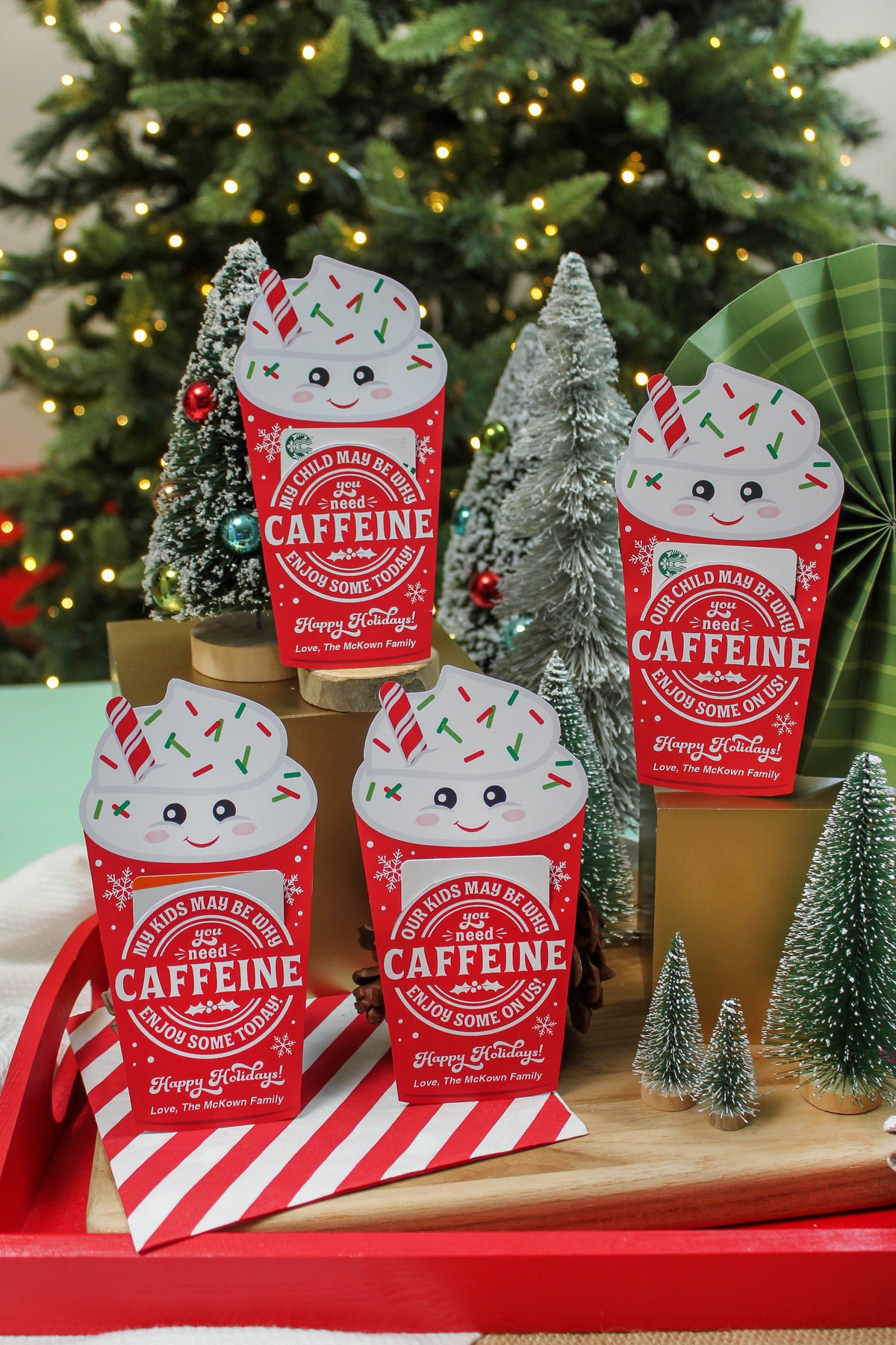 “Need Caffeine” Holiday Coffee Gift Card Holder