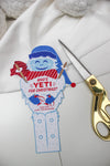 Skiing Yeti Candy Cane Christmas Treat