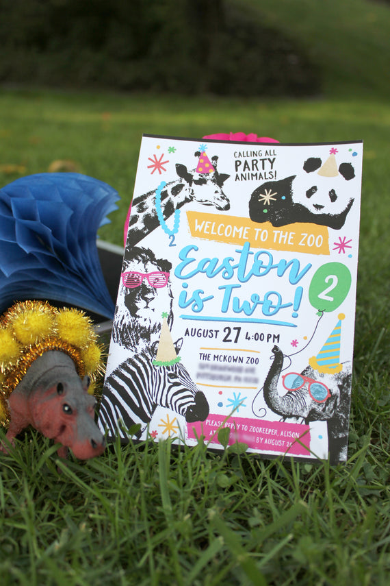 Party Animal Zoo Birthday Invitation