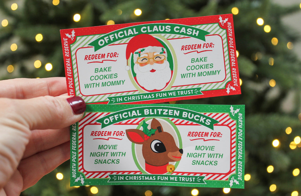 Christmas Play Money Coupons