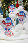 Skiing Yeti Candy Cane Christmas Treat