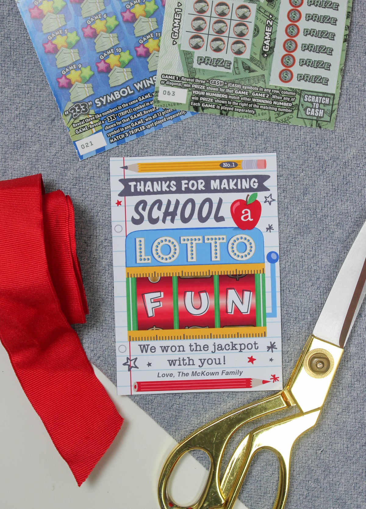 Lottery Ticket Teacher Gift