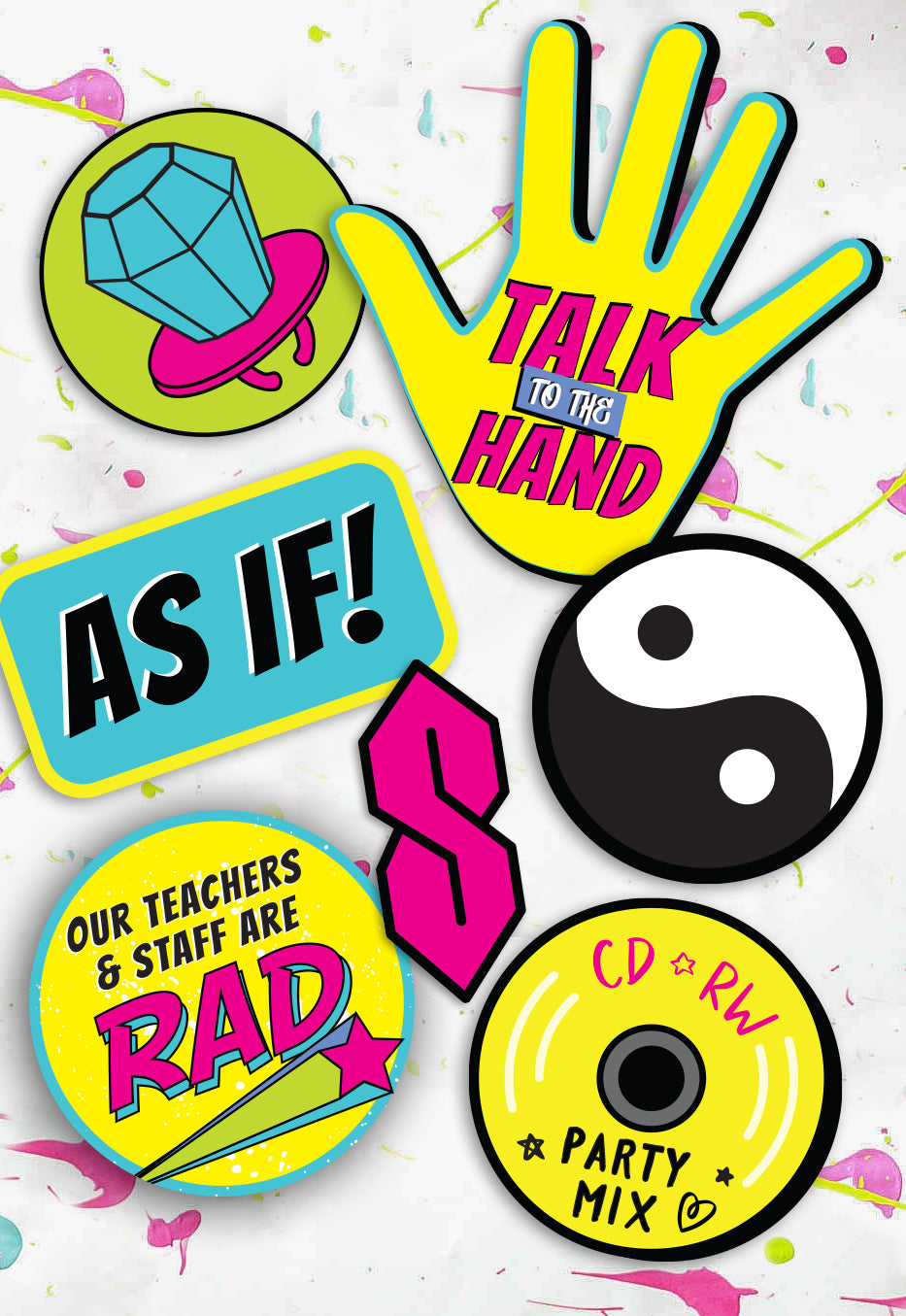 90s Theme Teacher Appreciation Week Decor Pack