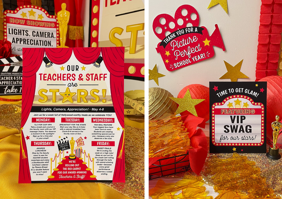 Hollywood Red Carpet Teacher Appreciation Week Decor Pack