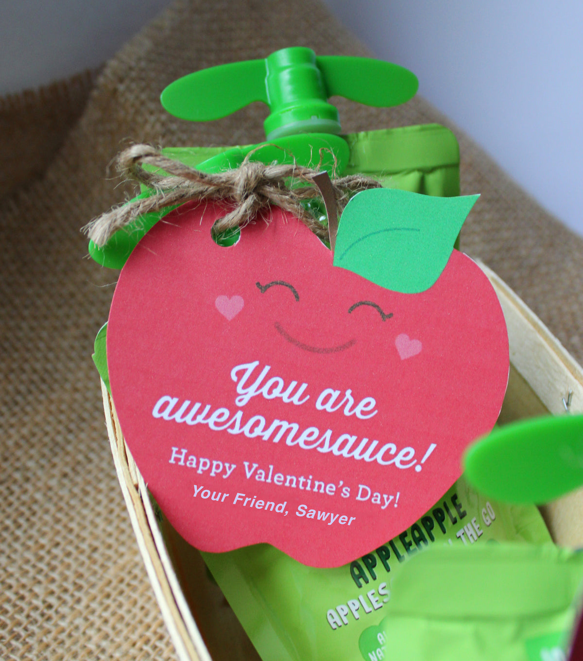 “You are Awesomesauce” Applesauce Kids Valentine